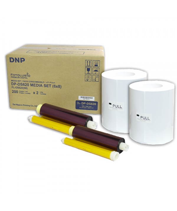 DNP DS620  15x20cm (6x8) Kağıt & Ribbon (2x200) yaprak) Orijinal